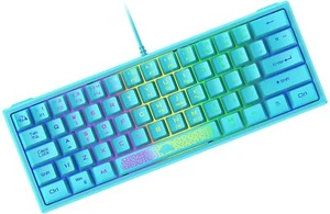 Wired Gaming Keyboard RGB Backlit Portable 60% Tenkeyless Keypad Mechanical Feel - Picture 1 of 15
