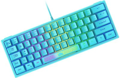 Wired Gaming Keyboard RGB Backlit Portable 60% Tenkeyless Keypad Mechanical Feel - Image 1 of 4