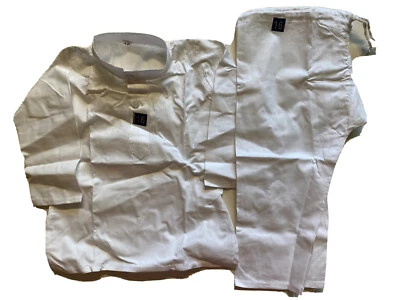 NEW Boys Sz 16 India Pakistan 6 mth1 yr Kurta pajama Bollywood white cotton-2 pc - Image 1 of 4