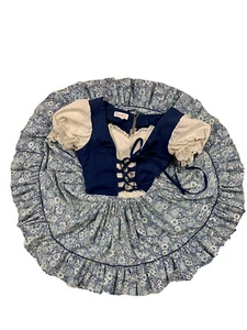 Vintage Cocktail waitress dress, Lace Up Boho Bodice, Full Circle Skirt Sz8 - Picture 1 of 12