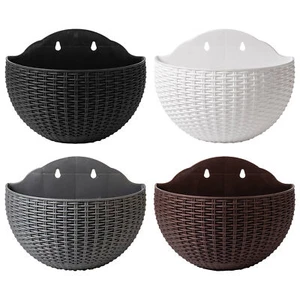 Half Round Planter Basket Wall Hanging Planter Garden Decor Flower Pot Holder - Picture 1 of 15