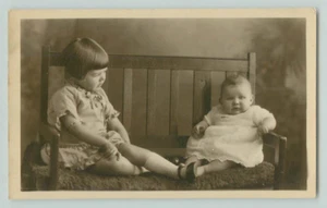 POSTCARD Young children studio portrait, RPPC - Picture 1 of 2