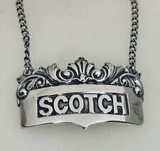 Scotch Sterling Silver Decanter Liquor Tag Ticket Label-92059