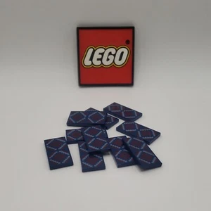 LEGO 2 x 4 azulejos geométricos rojo/azul alfombra azul oscuro (x10) 87079pb1034 PIEZAS NUEVAS - Imagen 1 de 3