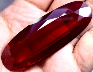 Natural 191.55 Ct Blood Red Ruby Mozambique GGL Certified Loose Gemstone - Picture 1 of 12