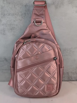 IHKWIP Convertible Sidekick Sling Backpack Bag Metallic Rose Gold - Image 1 of 4