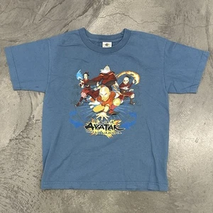 Vtg 2000s Avatar The Last Airbender Blue Kids Tee Sz Medium 17x22.5 - Picture 1 of 6