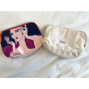 2 Womens Cosmetics Bags 9" x 6" - Picture 1 of 7