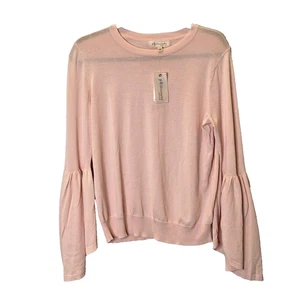 Philosophy Republic Women's Pink Top with Ruffle Sleeves - Size L, Stylish Desig - Picture 1 of 5