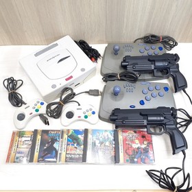 Sega Saturn Console with 2 Virtua Gun, Virtus Stick, Controllers & 5 Games Japan