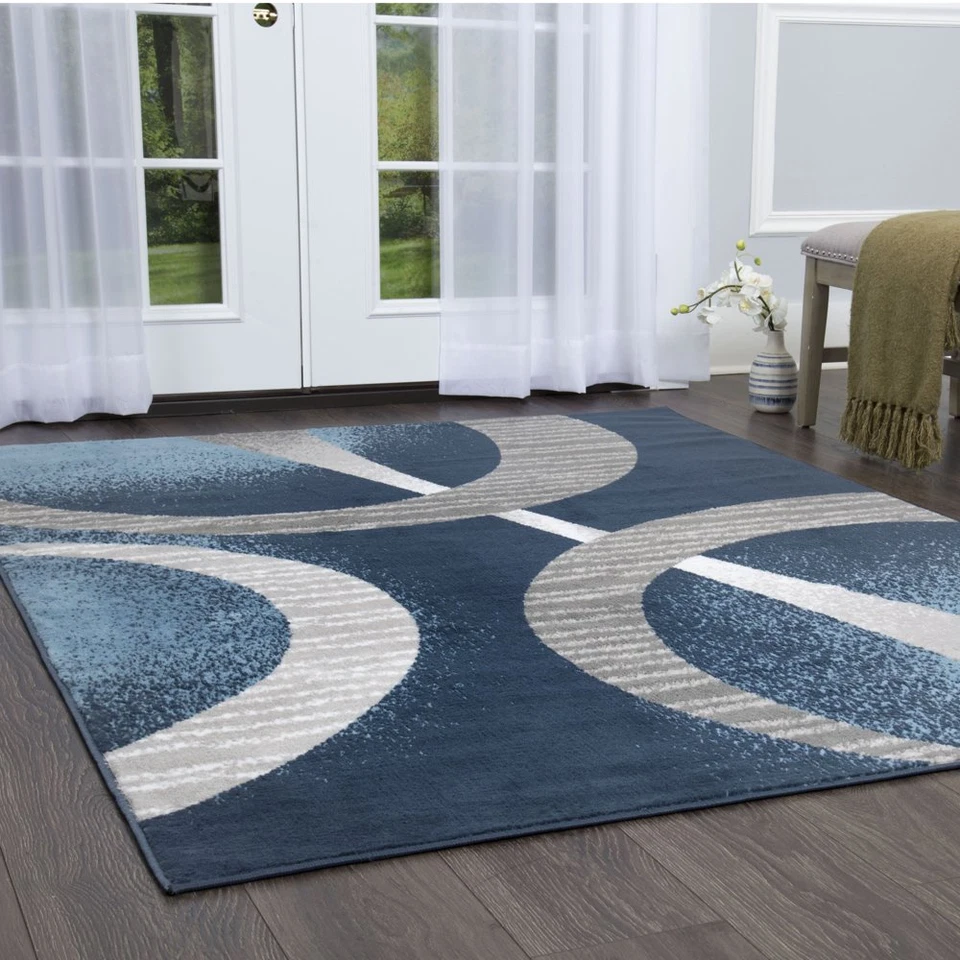 HOME DYNAMIX Area Rugs 8x10 Navy Blue And Gray For Living Room Reduced Price Modern Clearance