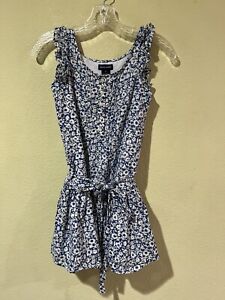 Ralph Lauren Dress Youth Girl Sz 10 Floral Button Up Ruffle Sleeves Lined A2