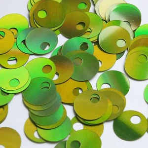 Gran orificio redondo lentejuela 20mm verde lima Lazersheen Paillette metálica reflectante - Imagen 1 de 2