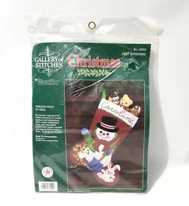 Bucilla Filzstrumpf Bastelset Urlaub Freunde Weihnachten 15" Schneemann Hund Hase - Bild 1 von 6