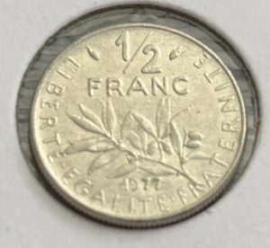 1977 France 1/2 Franc - Picture 1 of 2