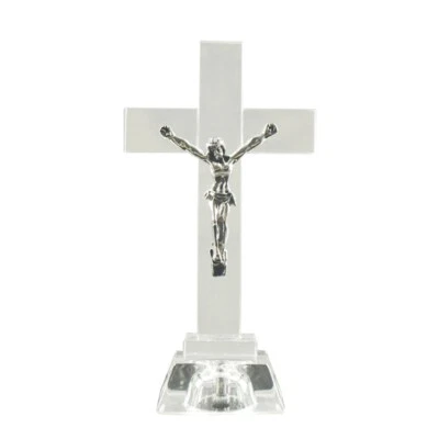 Crystal Jesus for Cross Statue for Home Church Desktop Decoration Craft Ornament - Image 1 of 4
