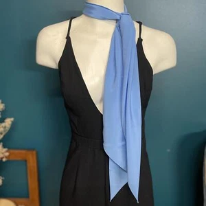 Vintage Satin Blue Neckerchief/Hair Scarf - Picture 1 of 4