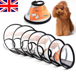 Dog Cat Vet Elizabethan Collar Cone Collar Wound Healing Brace Anti-Bite 7 Sizes - Picture 1 of 15