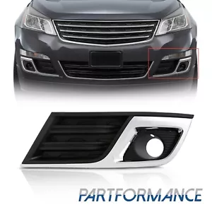 Fog Light Trim For 2013-2017 Chevrolet Traverse LT Model Front Left Black Chrome - Picture 1 of 10