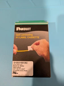 Panduit Self Laminating P1 Label Cassette S100X150VAC (Black on White) - Picture 1 of 2