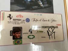 Ayrton Senna foto e autografo Trofeo 'il cuore di Gilles' Varedo 21 Aprile 1985