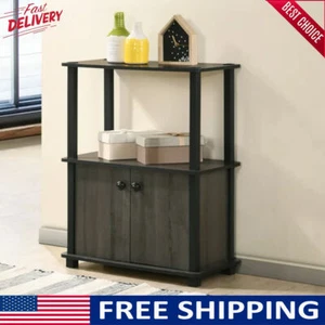 3-Tier Cabinet Open Storage Freestanding W/ Door Entryway Living Room Kitchen US - Picture 1 of 7