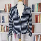 Lauren Ralph Lauren Blazer Womens Large Blue Nautical Stripe One Button Cotton