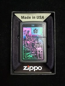 ZIPPO Death Tarot Card Blacklight Design Lighter NEW - Picture 1 of 4