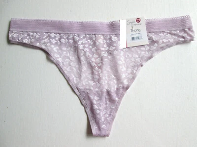 Talla 8 XL 16-18 NUEVO CON ETIQUETAS Secret Treasures Púrpura Leopardo Encaje Tanga Panty Ropa Interior Foto 1 de 4