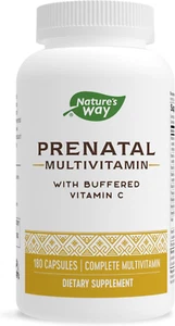 Nature's Way Prenatal Multivitamin, with Buffered Vitamin C, 180 Capsules - Picture 1 of 8