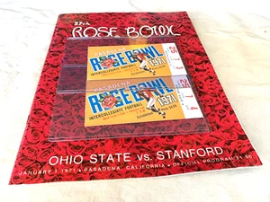 1971 OHIO STATE STANFORD ROSE BOWL PROGRAM + 2 TICKETS JIM PLUNKETT MVP HEISMAN - Picture 1 of 7