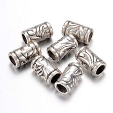 20pcs Tibetan Silver Metal European Beads Large Hole Column Charms Carved 11.5mm