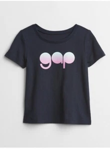 Genuine Baby Gap Logo Kids Girls Tshirt Blue Pink Galaxy Short Sleeve Age 4 yrs - Picture 1 of 2