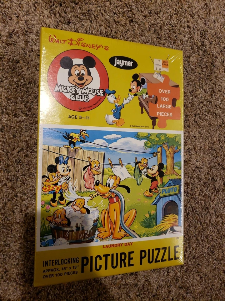 ¡SELLADO! Rompecabezas de colección Jaymar Disney Mickey Mouse Club día de lavandería 100 piezas Foto 1 de 4