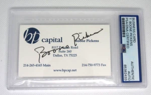 T Boone Pickens financier signed autographed psa slabbed business card - Picture 1 of 2