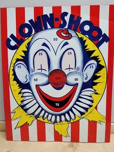 Vintage Clown Shoot / Baseball Magnetic Dart Game Target By Bar Zim Toy Co. 1950 - Picture 1 of 10