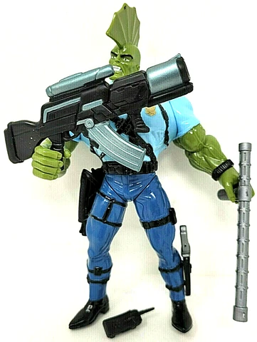 1995 Erik Larsen Playmates Savage Dragon 7"Tall Action Figure Weapons Guns Knife Cover