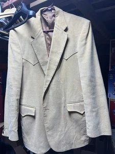 Herren Vintage Circle S hellbraun Cord Western Blazer Jacke Größe 42 Regular - Bild 1 von 11