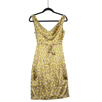Diane von Furstenberg Frandarly Silk Blend Ginko Print Midi Dress Size 4 - Image 1 of 4