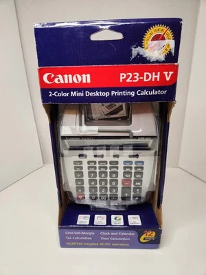 NEW Canon P23-DH V 2-Color Mini Desktop Printing Calculator Open Box - Image 1 of 4