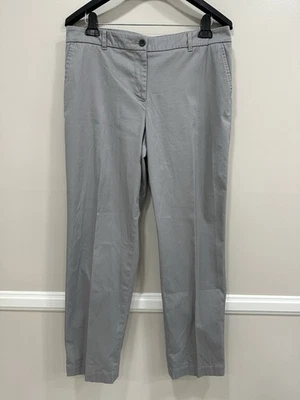 Talbots Straight Leg Chino Pants 14 Gray Women's Cotton Stretch Mid-Rise Casual - Image 1 of 4