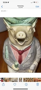 Vintage Sigma The Tastesetter Sitting Pig Pitcher Ceramic Figurine 10” Tall - Picture 1 of 13