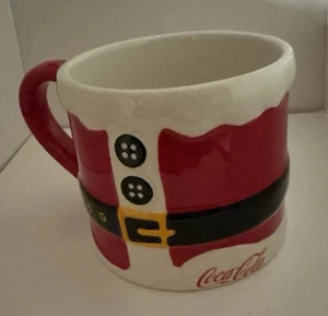 Coca-Cola "EDICIÓN LIMITADA" Raro Navidad Vacaciones Santa Cinturón Cerámica Taza Taza - Imagen 1 de 8
