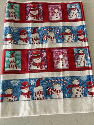 Dulce Temporada 1 y 2/3 yardas Acolchado Tesoros Colorido Muñeco de Nieve Raya Foto 1 de 4