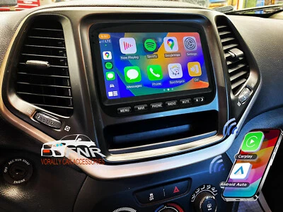 For 2014 2015 2016 2017 2018 Jeep Cherokee Android 13 CarPlay Stereo Radio GPS Foto 1 de 4