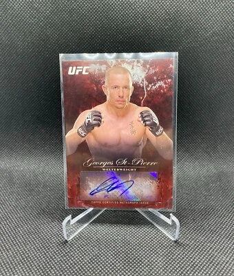 2014 Topps UFC Bloodlines Georges St-Pierre Fighter Auto Ruby Red #/8 SP - Image 1 of 2