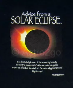 ADVICE FROM A SOLAR ECLIPSE-Astronomy Earth Sun Moon Science T Shirt S-2XL NEW! - Picture 1 of 2