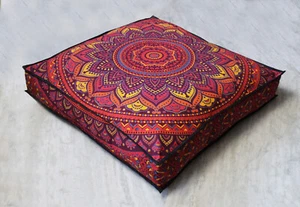 Bohemian Mandala Cushion Cover Large 35" Square Decorative Pillow Case Throw - Picture 1 of 4