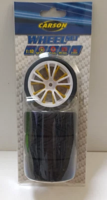 CARSON 1:10 RICAMBI SET 4 RUOTE COMPLETE M DESIGN  BIANCO/ORO     ART 500900184 - Immagine 1 di 2