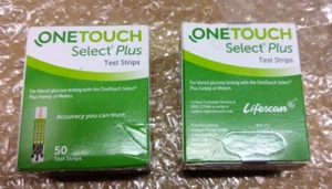 One Touch Select Plus Blood Glucose Test Strips 50 X 2 BOXES (100 TOTAL) FASTP&P - Picture 1 of 2